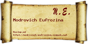 Modrovich Eufrozina névjegykártya